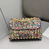 Rhinestones Lined Clutch Bag - AfterAmour