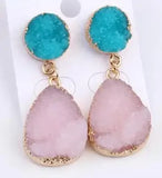 Quartz Crystal Teardrop Earings