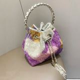 Radiant Crystal Evening Bucket Bag