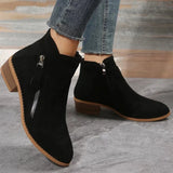 Suede Side-Zip Ankle Boots - AfterAmour