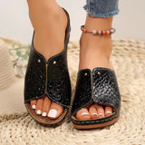 Crocodile Print Gold Wedges - AfterAmour