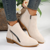 Suede Side-Zip Ankle Boots - AfterAmour