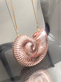 Silver Spiral Seashell Clutch
