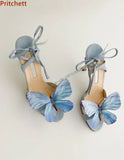 Butterfly Thin Heels Slingback Sandals