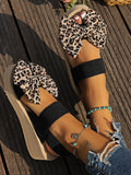 Leopard Print Bow Wedges - AfterAmour