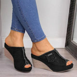 Denim Platform Wedges - AfterAmour