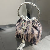 Radiant Crystal Evening Bucket Bag - AfterAmour