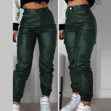 Faux Leather Motorcycle Pants