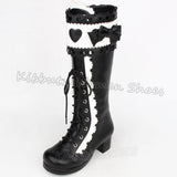 Platform High Hearts Lace-Up Knee Boots
