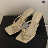 Metallic Square-Toe Statement Heels - AfterAmour