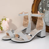 Glimmer Block Heel Sandals - AfterAmour