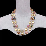 Brushed Multi-Color Jade Necklace - AfterAmour