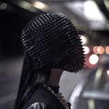 Spiked Crystal Mask Hood Helmet - AfterAmour