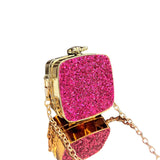 Hot Pink Glitter Square Clutch - AfterAmour