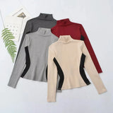 Women High Neck Slim Fit Fleece Base Layer Top