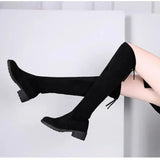 Lace Up Thick High Heel Boots - AfterAmour