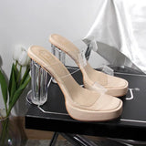 Transparent Strap Platform Heels - AfterAmour