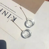 Water Filled Glass Ball Earrings