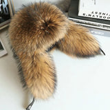 Oversized Fox Fur Leather Trapper Hat - AfterAmour
