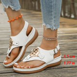 Buckled Wedge Sandals - AfterAmour