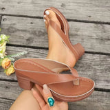 Open-Toe Heel Band Sandals - AfterAmour