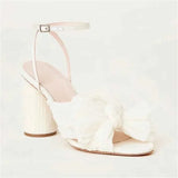 Summer High Quality Open Umbilical Bow High Heels Women's Sandals Party Dress Wedding Shoes