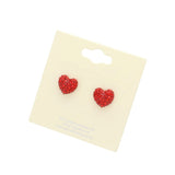 Crystal Pave Heart Stud Earrings
