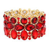 Women's Multi Stone Cluster Evening Stretch Bracelet