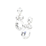 Oval Stone Link Dangle Evening Earrings