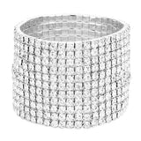 11-Row Crystal Rhinestone Stretchable Bracelet