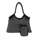 2Pcs Bling Shoulder Bag and Mini Pouch Bag Set