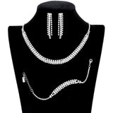 3PCS Rhinestone Necklace Jewelry Set