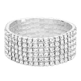 6 Line Rhinestone Stretch Bracelet