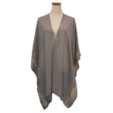 Animal Border Chiffon Kimono Poncho