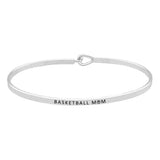 Basketball Mom Brass Thin Metal Hook Bracelet