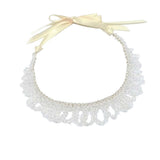 Bicone Beaded Bun Wrap Headpiece Necklace