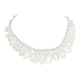 Bicone Beaded Bun Wrap Headpiece Necklace