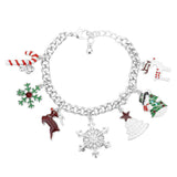 Candy Cane Rudolph Christmas Tree Snowman Charm Bracelet