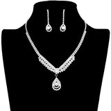 Crystal Rhinestone Teardrop Pave Necklace