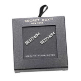 Silver Dipped Best Mom Metal Message Stud Earrings