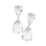Women's Double Teardrop Link Dangle Evening Earrings