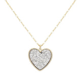 Druzy Heart Pendant Necklace