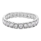 Women's Emerald Cut Stone Stretch Evening Bracelet 4th of July