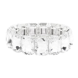 Emerald Cut Stone Stretch Evening Bracelet