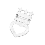 Enamel American USA Flag Open Heart Pin Brooch
