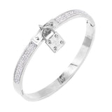 FOREVER LOVE Metal Lock Charm  Stainless Steel Evening Bracelet