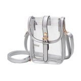 Faux Leather Belt Buckle Pointed Transparent Crossbody Bag