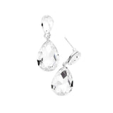Women's Glass Crystal Teardrop Dangle Earrings