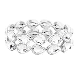 Women's Glass Crystal Teardrop Stretch Evening Bracelet