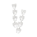 Heart Stone Link Dangle Evening Earrings